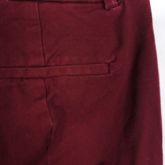 J Crew Womens 2 30x26 Red Burgundy Straight Leg Mercantile Ankle Cropped Pants - Picture 3 of 9